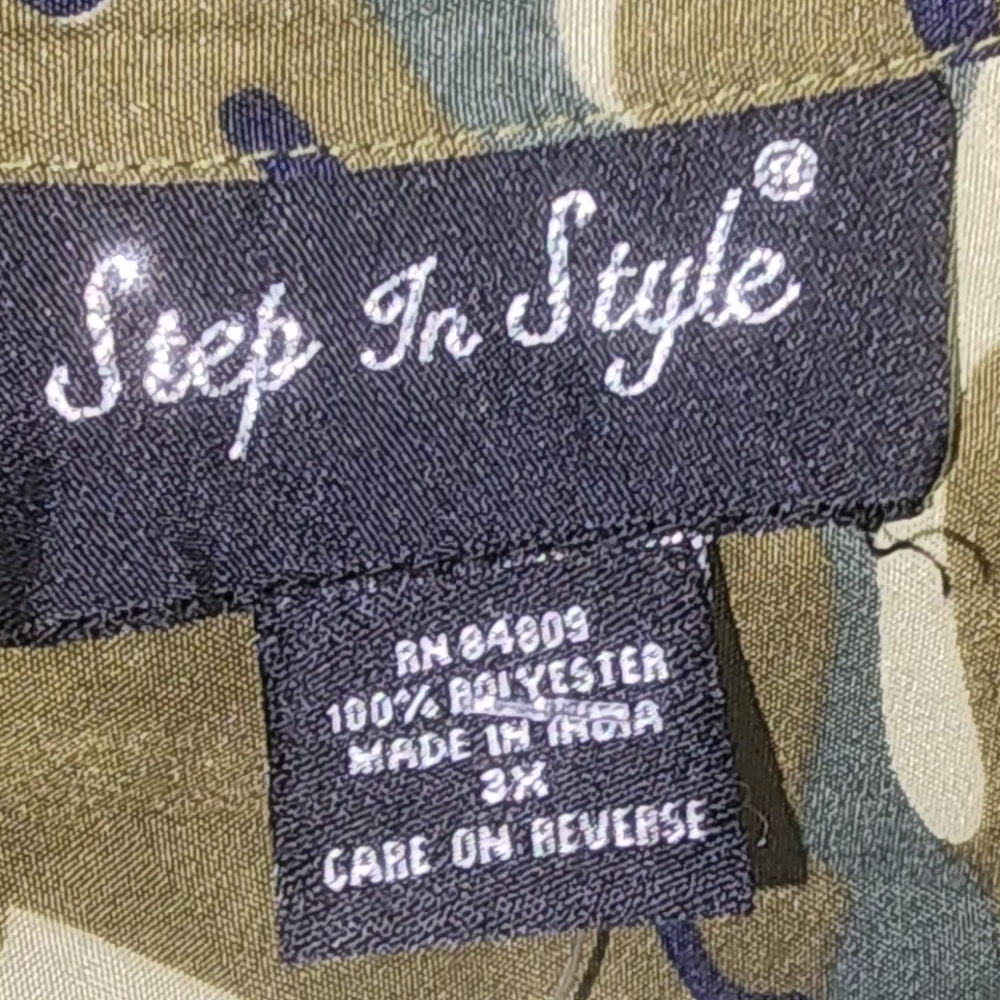 Step In Style High Low Camouflage Long Sleeve Button Front Dress 3x Nwt - Picture 2 of 4